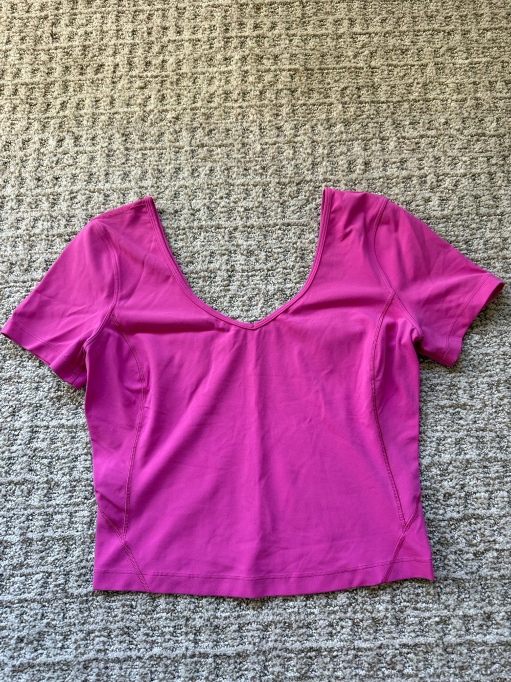 lululemon athletica Short Sleeve Scoop Neck Align Top - Bright Pink
